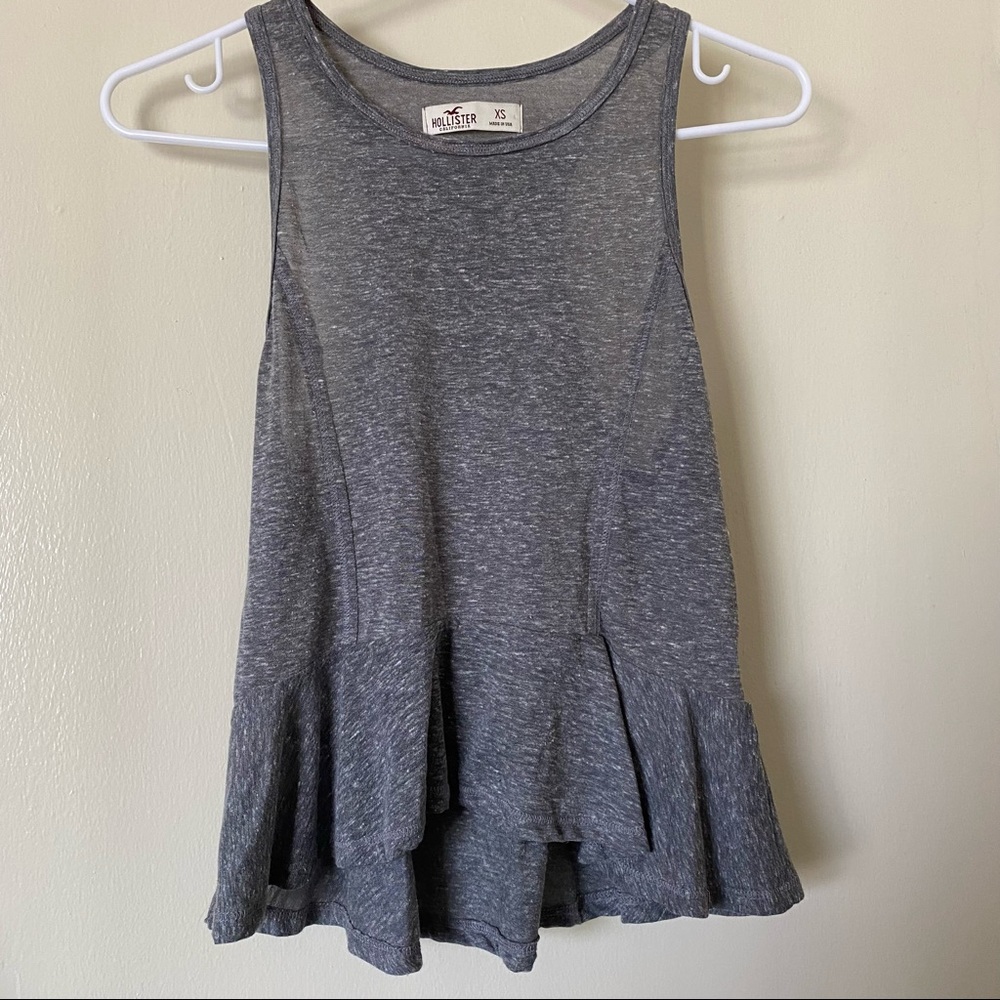 Hollister peplum grey marle tank top Y2K XS